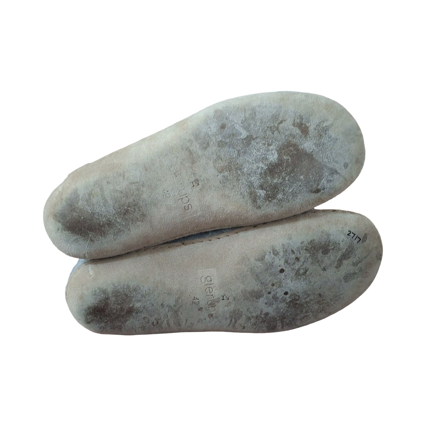 Glerups The Boot slippers grey with leather sole, EU 42 US 9