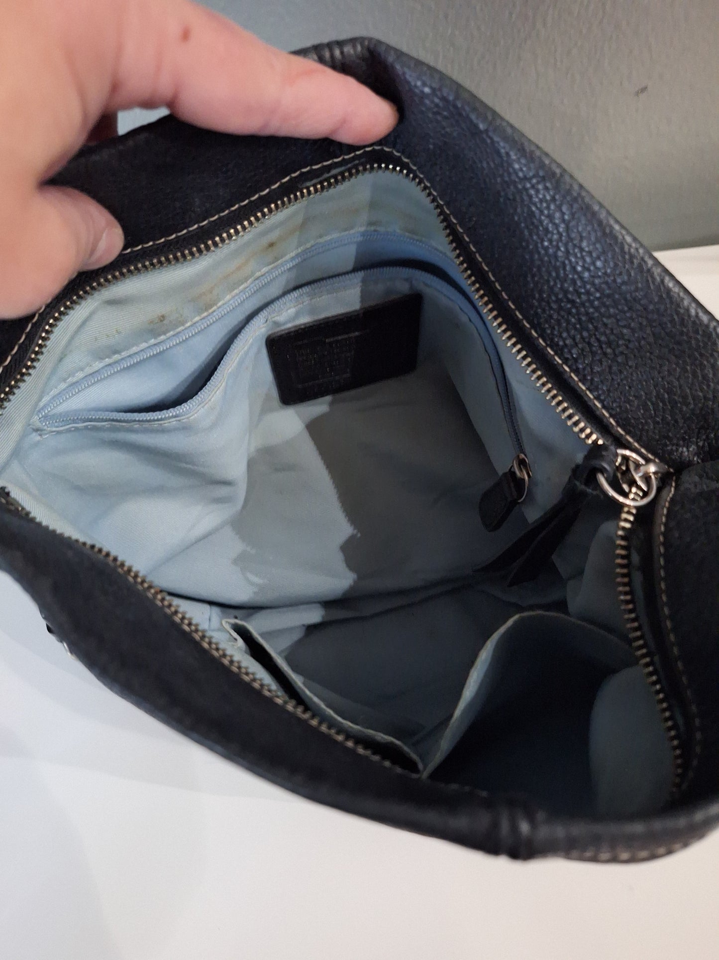 COACH F15064 Pebble Leather F15064 Black  Shoulder Or Crossbody Bag Y2K Boho