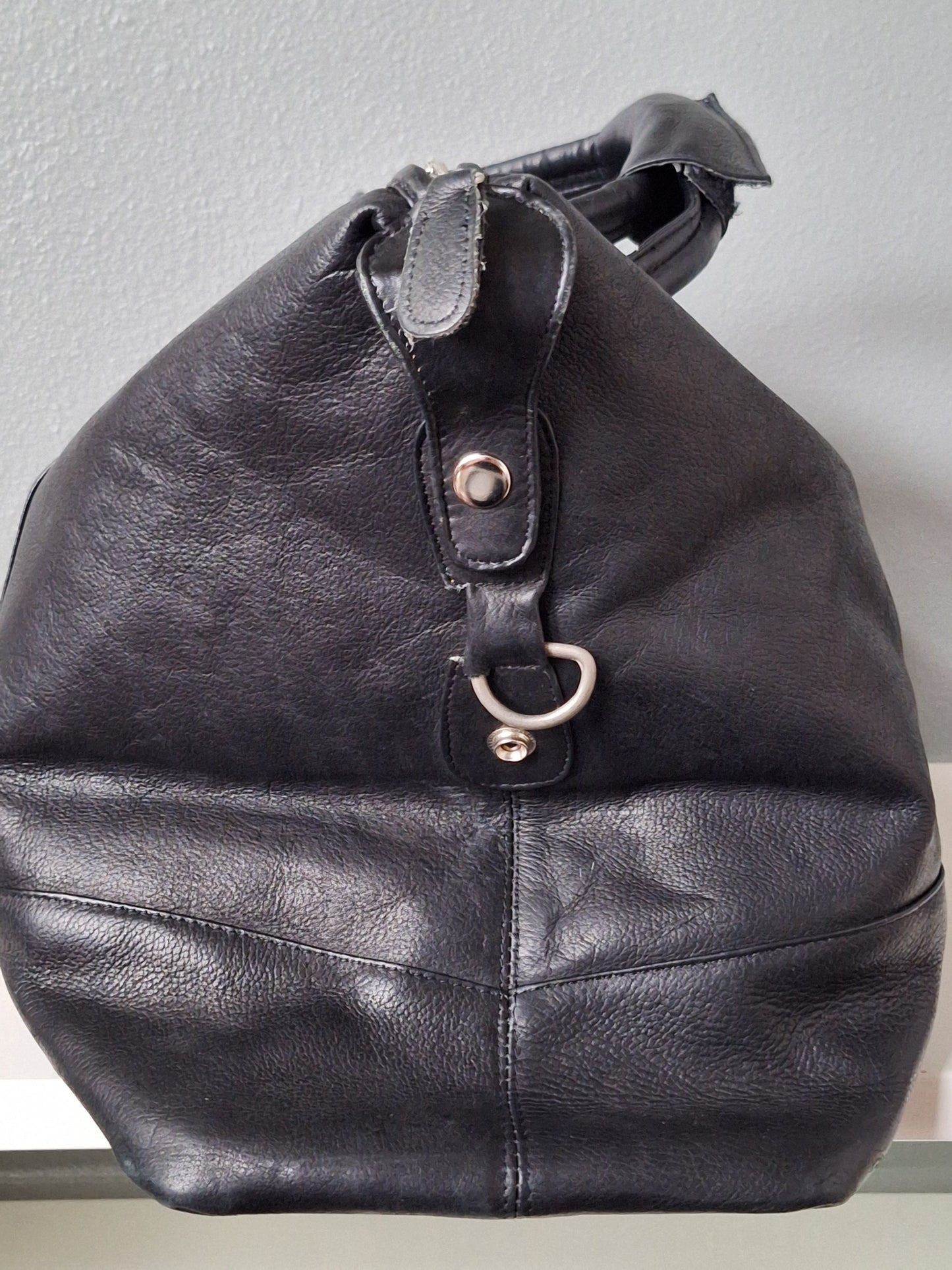 Black Latico Carriage Leather Duffle Bag