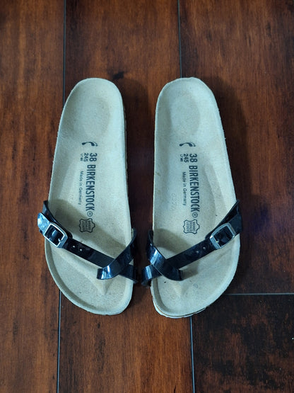 Birkenstock Almere sandals in black patent  leather EU 38 W 7