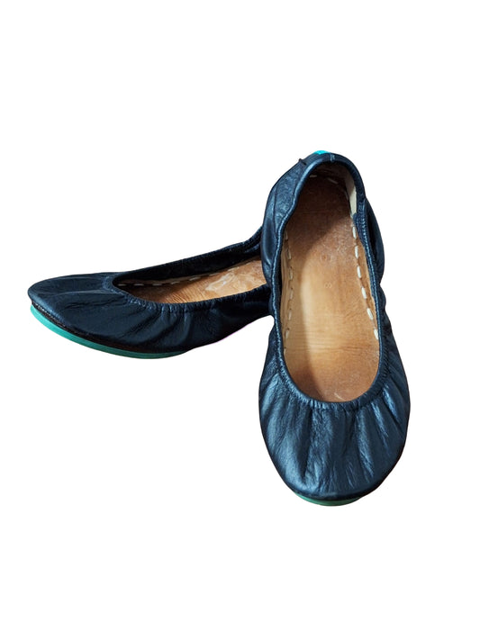 Women's Matte Black Tieks Leather Ballet Flats Size 8