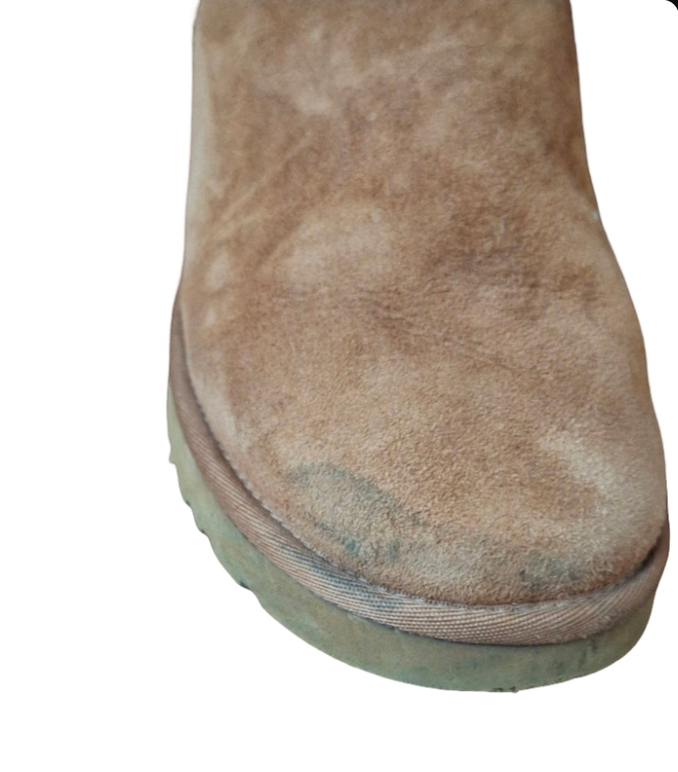 Women UGG Bailey Button II Boot 5803 Color Chestnut Suede Upper Size 7