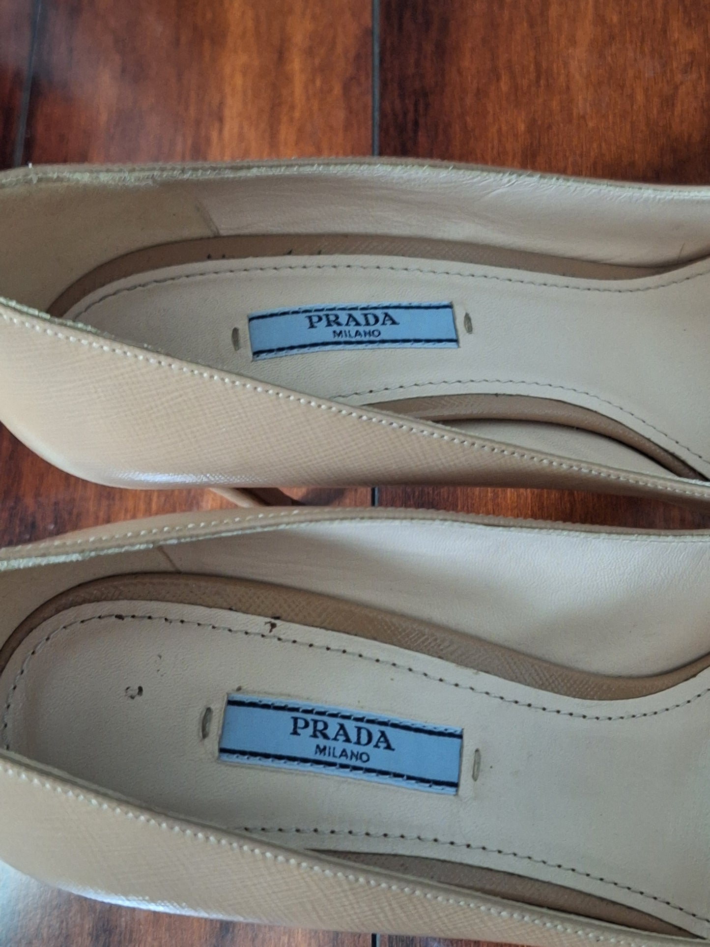 PRADA Women's Nude Patent Leather Stiletto Heels EU 40 US 10