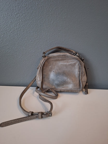 Frye Leather Melissa Top Handle Crossbody Bag Distressed Gray