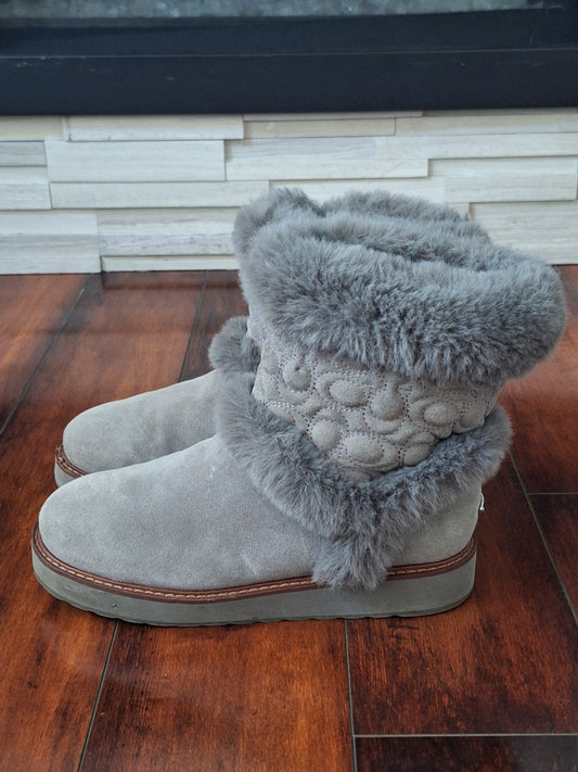 COACH IZZIE BOOT Size 8.5 B - Heather Grey - Style FG4597 in EUC - MSRP $378