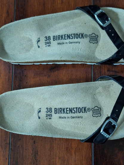 Birkenstock Almere sandals in black patent  leather EU 38 W 7