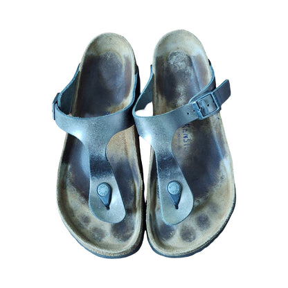 Birkenstock Gizeh Shoes Womens EU 40 US 9 Metallic Thong Sandals