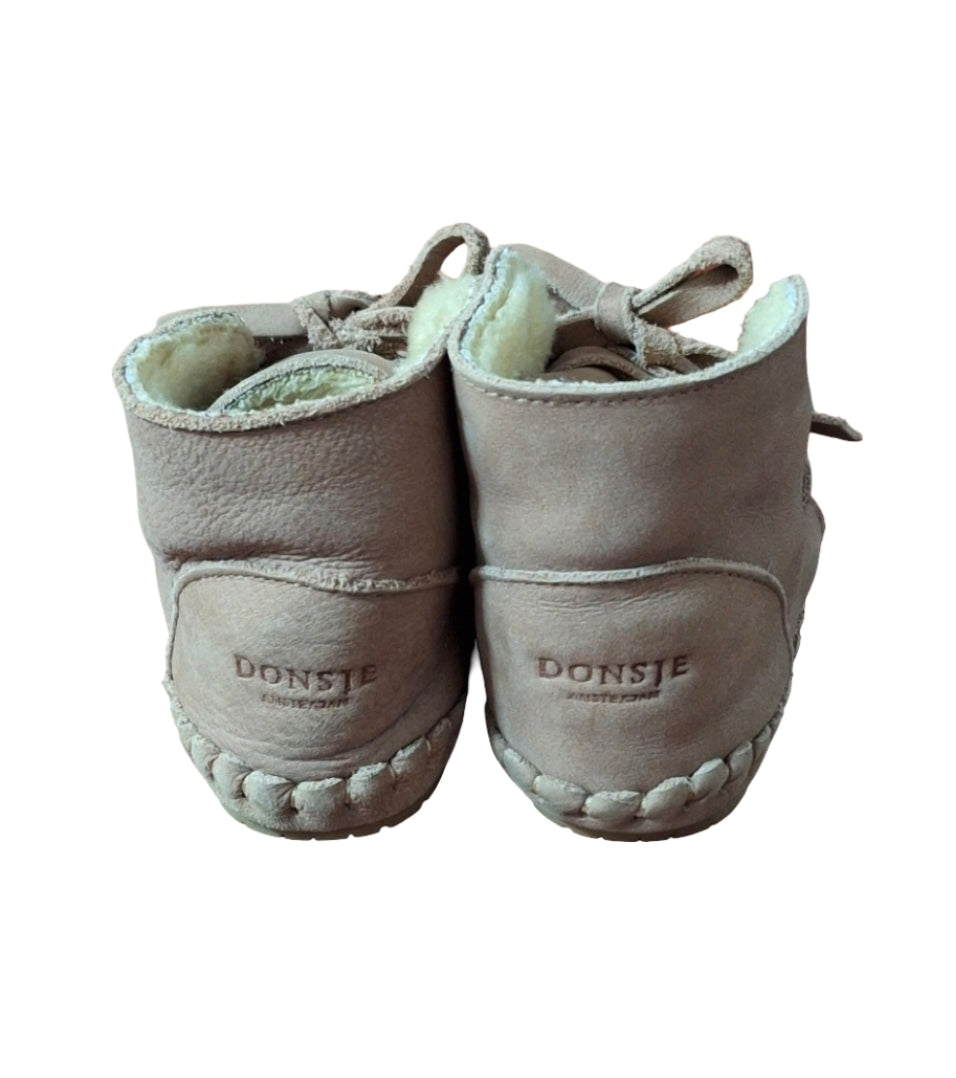 Donsje Amsterdam Pina Booties for Baby Child Truffle Nubuck, 24-30 Months