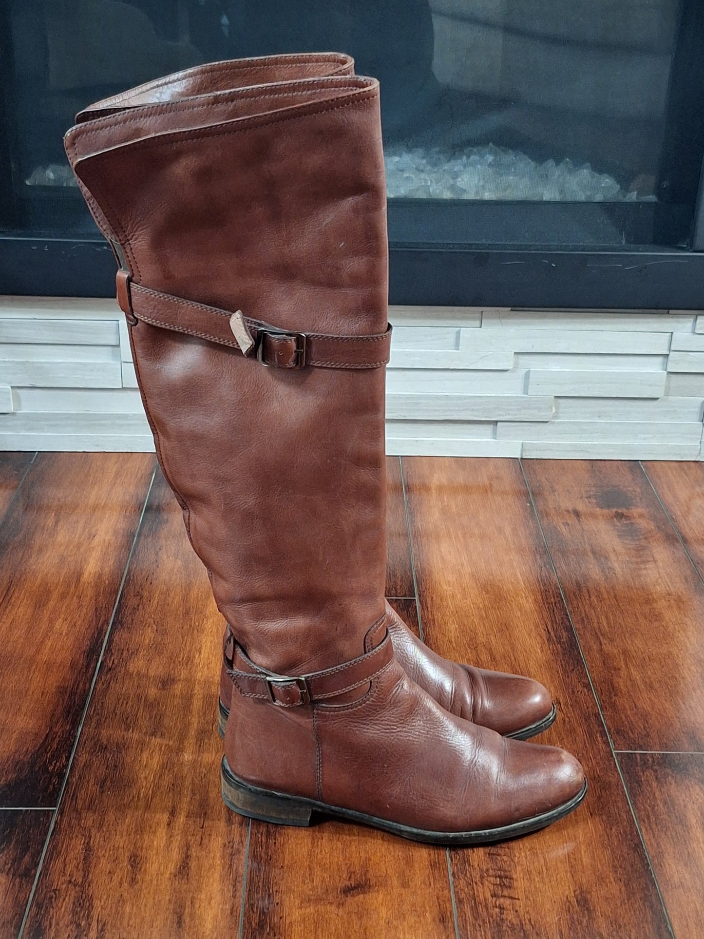 Garnet Hill Knee-Hi Boot - Brown Size 7.5
