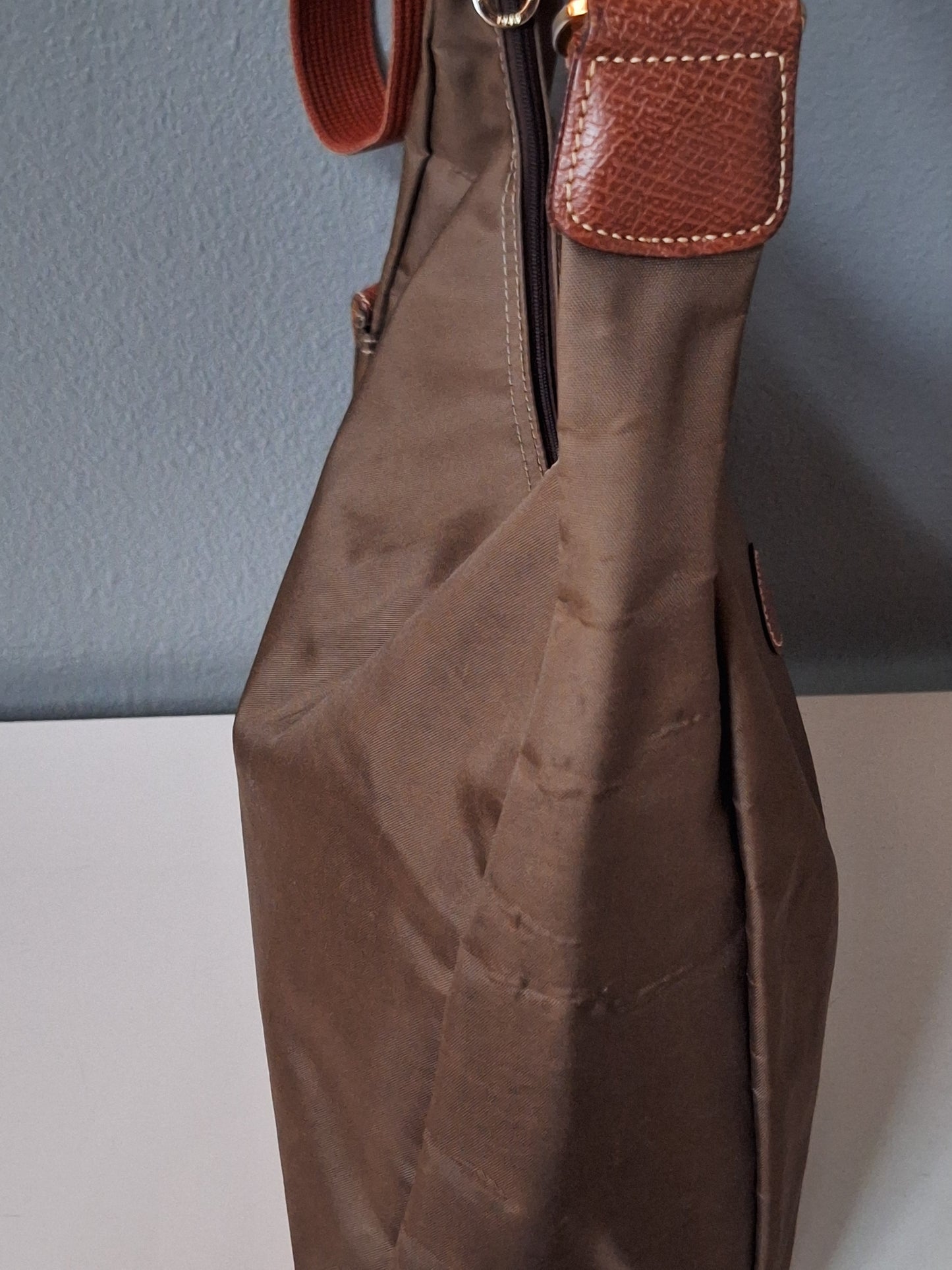 Brown Longchamp Le Pliage Origional Crossbody Shoulder Bag