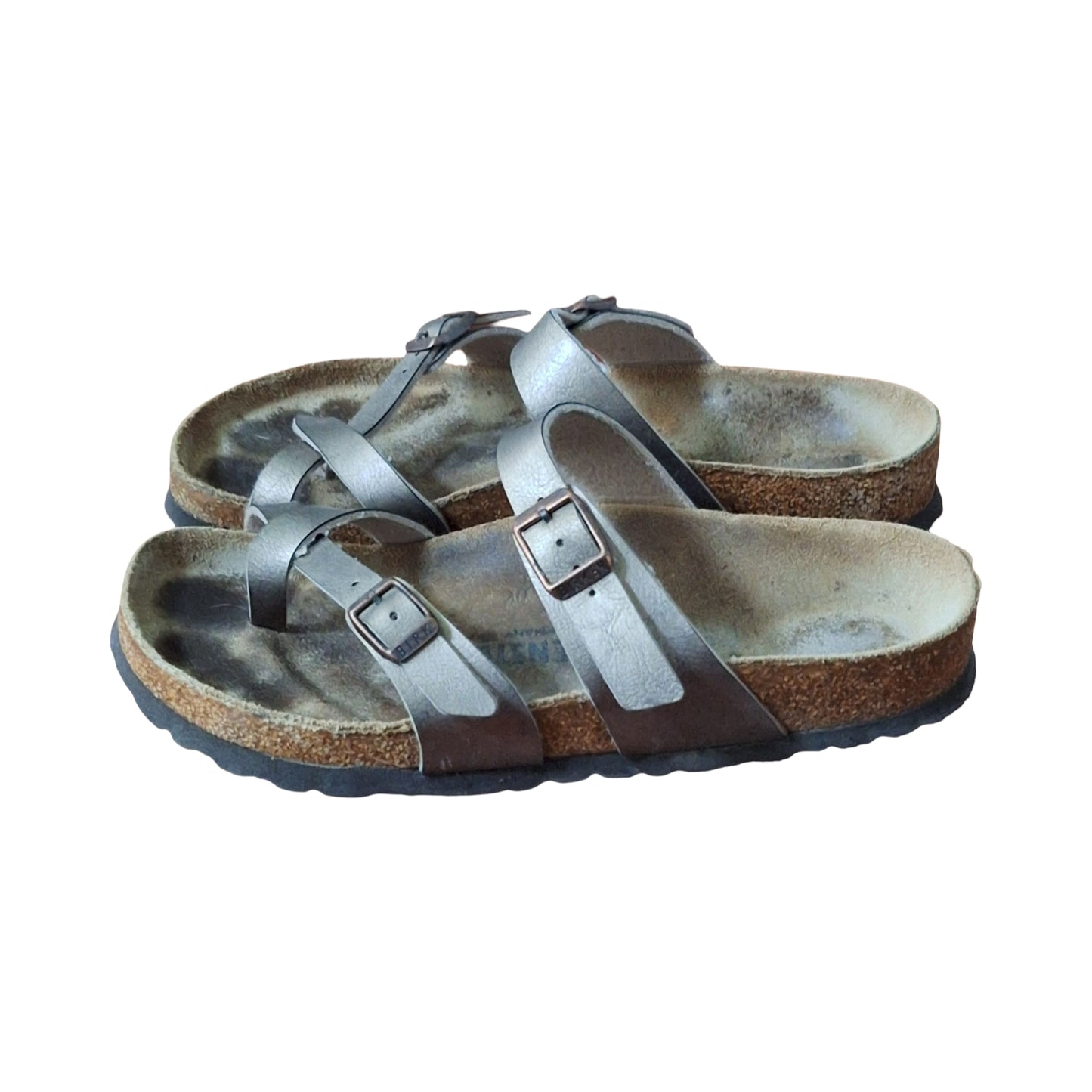 Birkenstock Mayari Leather Thong Sandals Bronze Metallic, Size 37 EU (US 6)