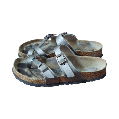 Birkenstock Mayari Leather Thong Sandals Bronze Metallic, Size 37 EU (US 6)