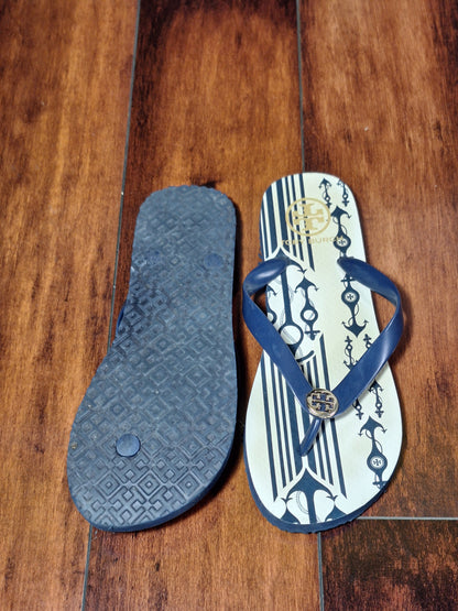 Tory Burch Flip Flop Navy Sea Size 8