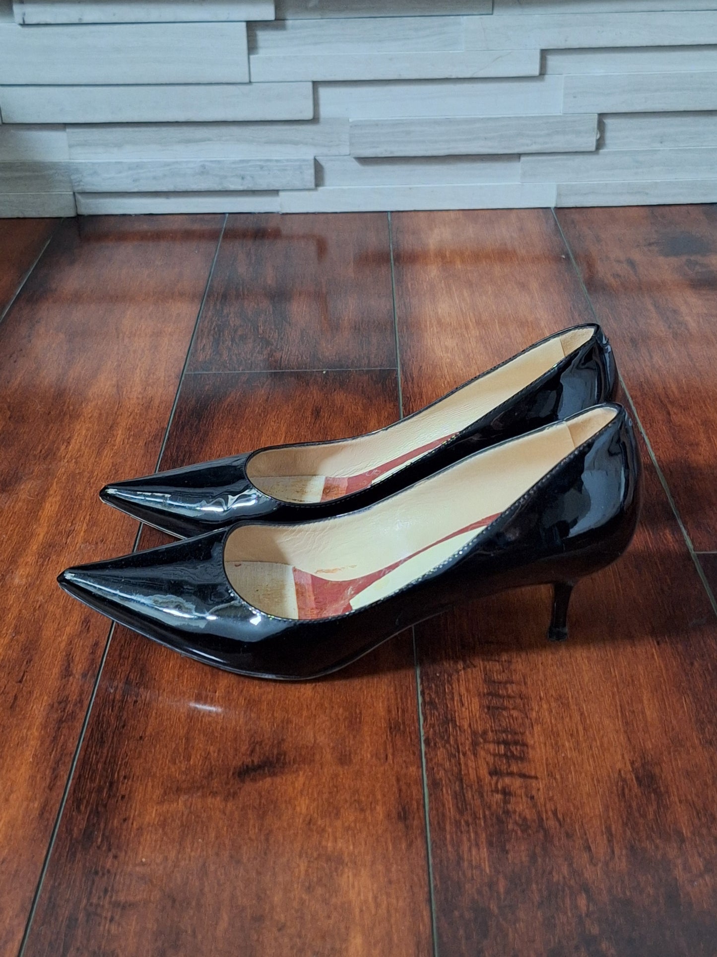 Jimmy Choo Aza black patent leather kitten heels, EU 36.5 US 6.5