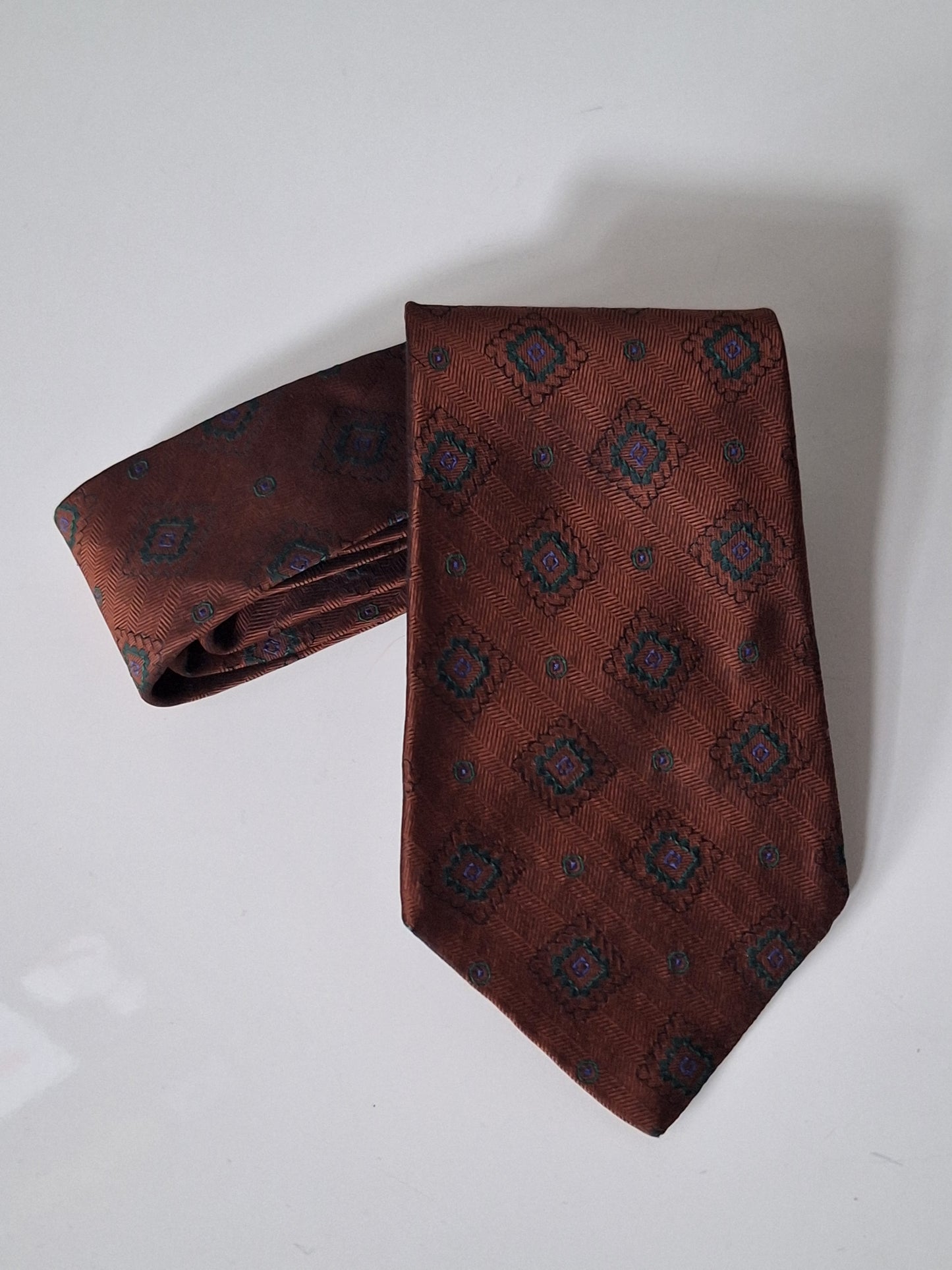 Men's Brown Geometric Lanvin Paris Tie