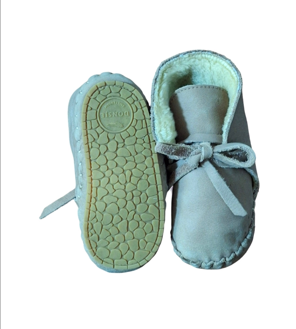 Donsje Amsterdam Pina Booties for Baby Child Truffle Nubuck, 24-30 Months