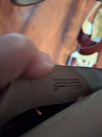 Michael Kors Burgundy Red Heels with Peep-Toe and Slingback Size 8