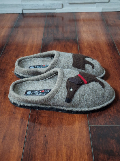 Haflinger Women's Doggy Wool Slipper EU 38 US 7
