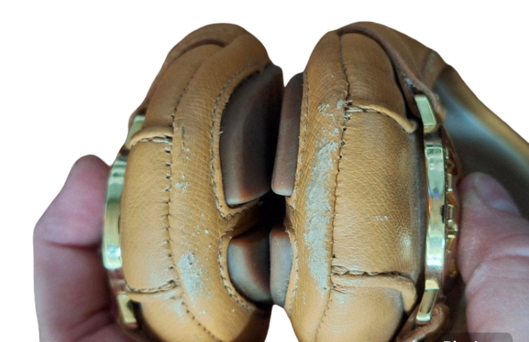 Michael Kors Fulton Ballet Flats Leather Camel Size 8