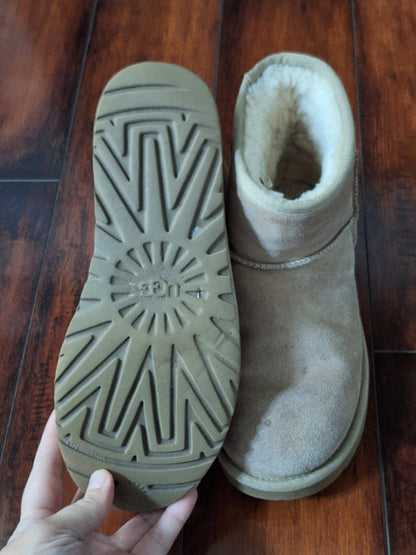 UGG Classic Mini Metallic Snake Women's Ankel Boots Suede Gold  US 8