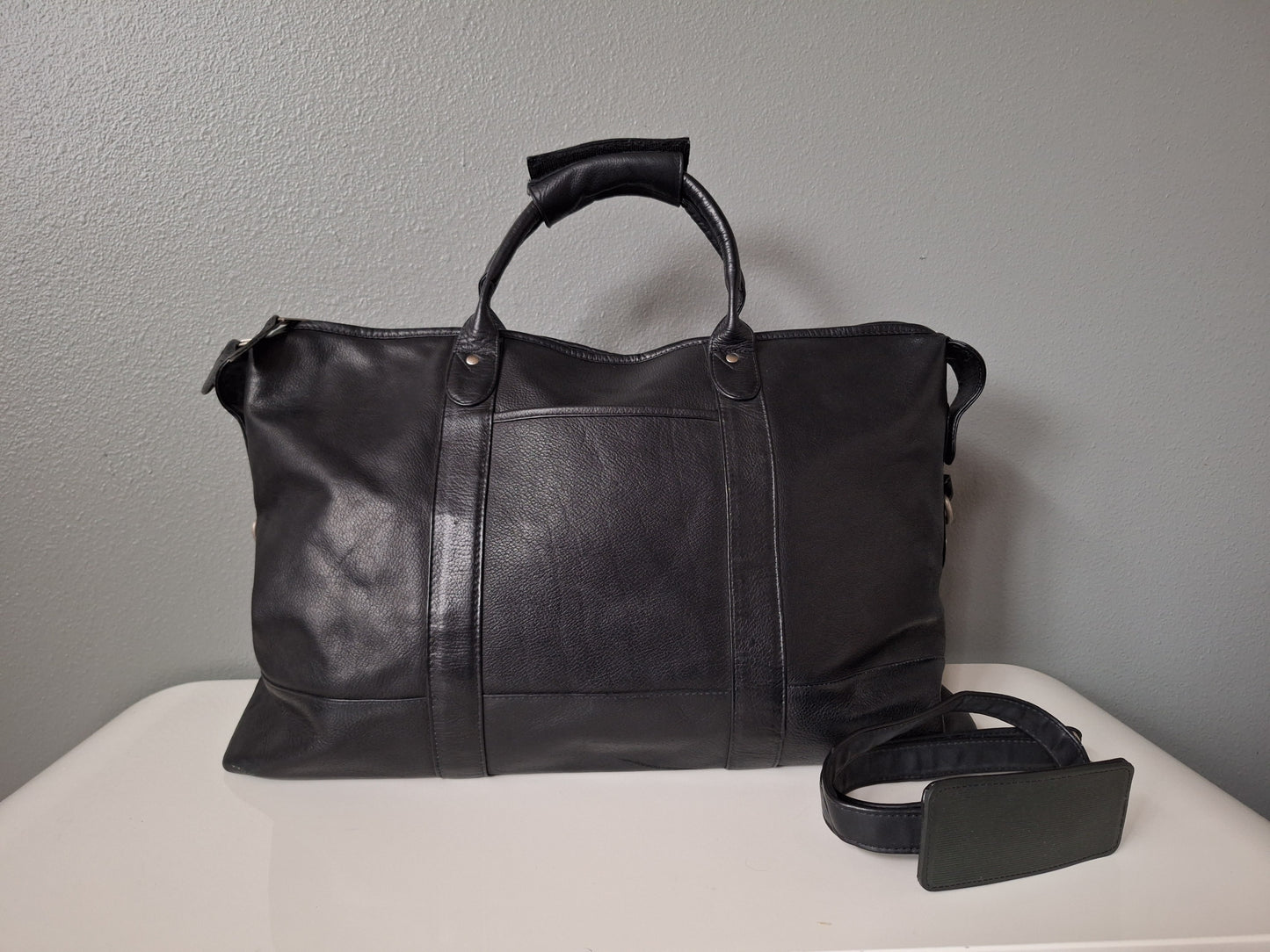 Black Latico Carriage Leather Duffle Bag