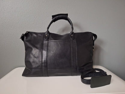 Black Latico Carriage Leather Duffle Bag