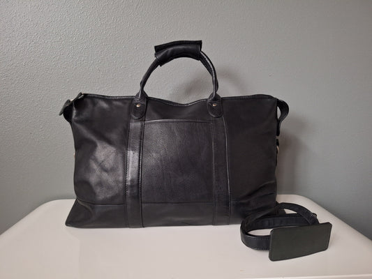 Black Latico Carriage Leather Duffle Bag