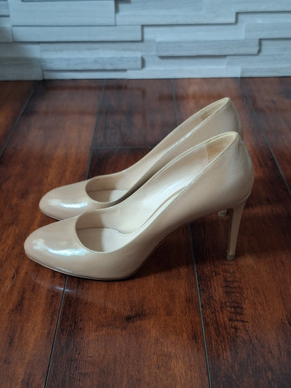 PRADA Women's Nude Patent Leather Stiletto Heels EU 40 US 10