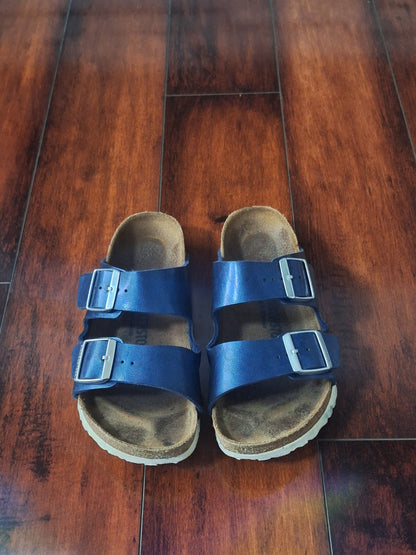 Birkenstock Arizona sandals in blue oiled leather, EU 39 W8