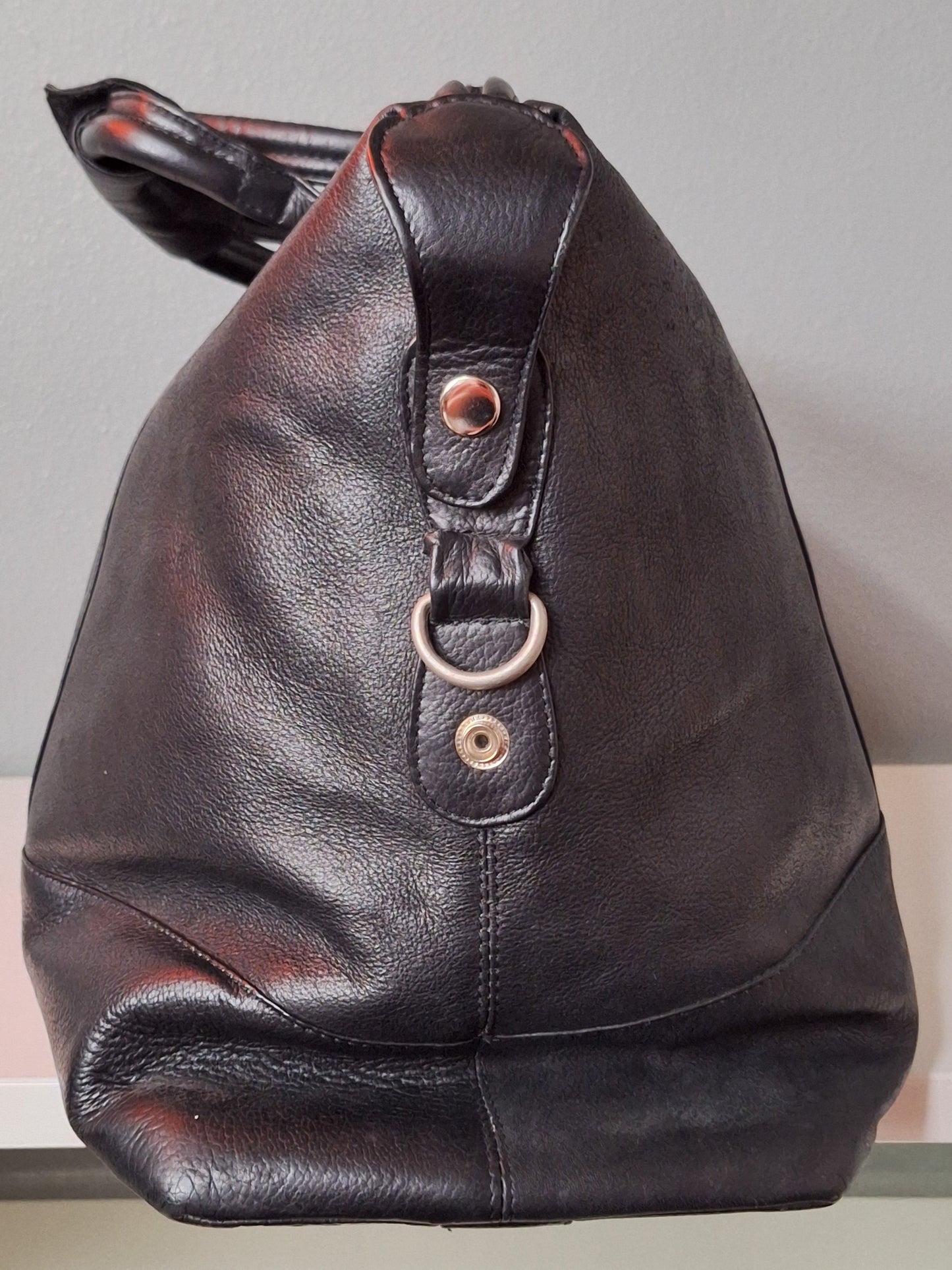 Black Latico Carriage Leather Duffle Bag