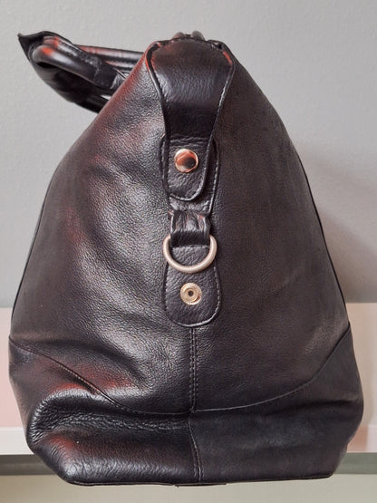 Black Latico Carriage Leather Duffle Bag