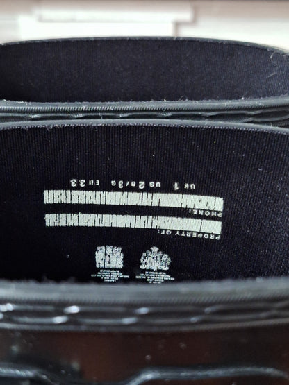 Hunter Kids Black Glossy Original Tall Rain Boots Wellies US Girls 2 / Boys 1