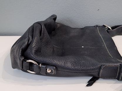 COACH F15064 Pebble Leather F15064 Black  Shoulder Or Crossbody Bag Y2K Boho