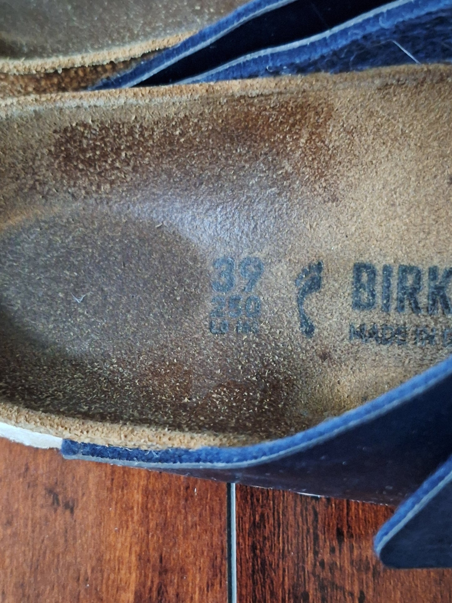 Birkenstock Arizona sandals in blue oiled leather, EU 39 W8
