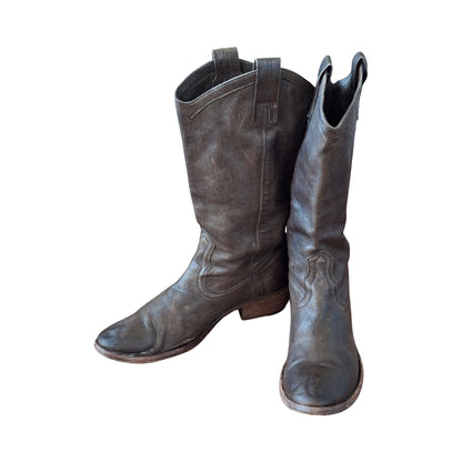 Frye Womens Carson Boots Cowboy Western Pull On Smoke Size 9