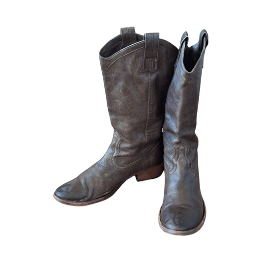 Frye Womens Carson Boots Cowboy Western Pull On Smoke Size 9