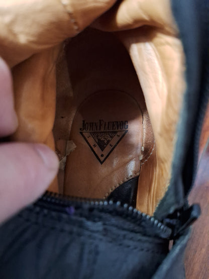 John Fluevog Adriana Luna Tall Buckled Harness Boot Black Leather 854025 size 7