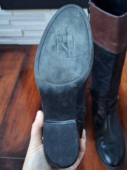 Lauren Ralph Lauren Leather Equestrian Tall Knee Women’s Designer Boots Size 8.5