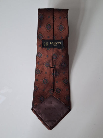 Men's Brown Geometric Lanvin Paris Tie