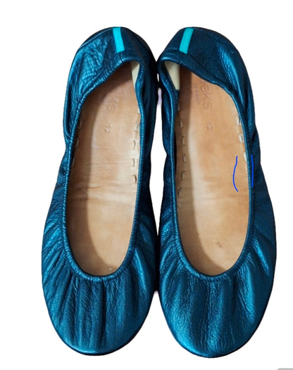 Women's Matte Black Tieks Leather Ballet Flats Size 12