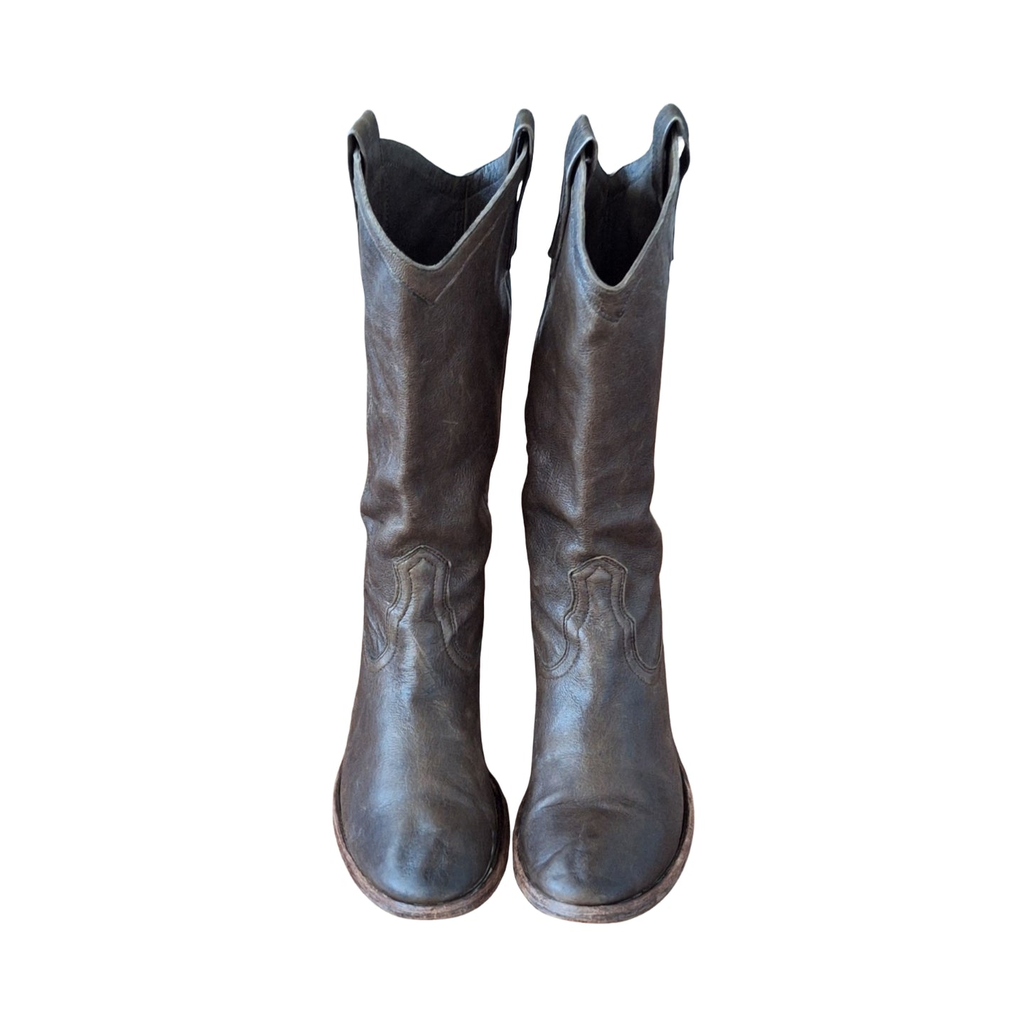 Frye Womens Carson Boots Cowboy Western Pull On Smoke Size 9