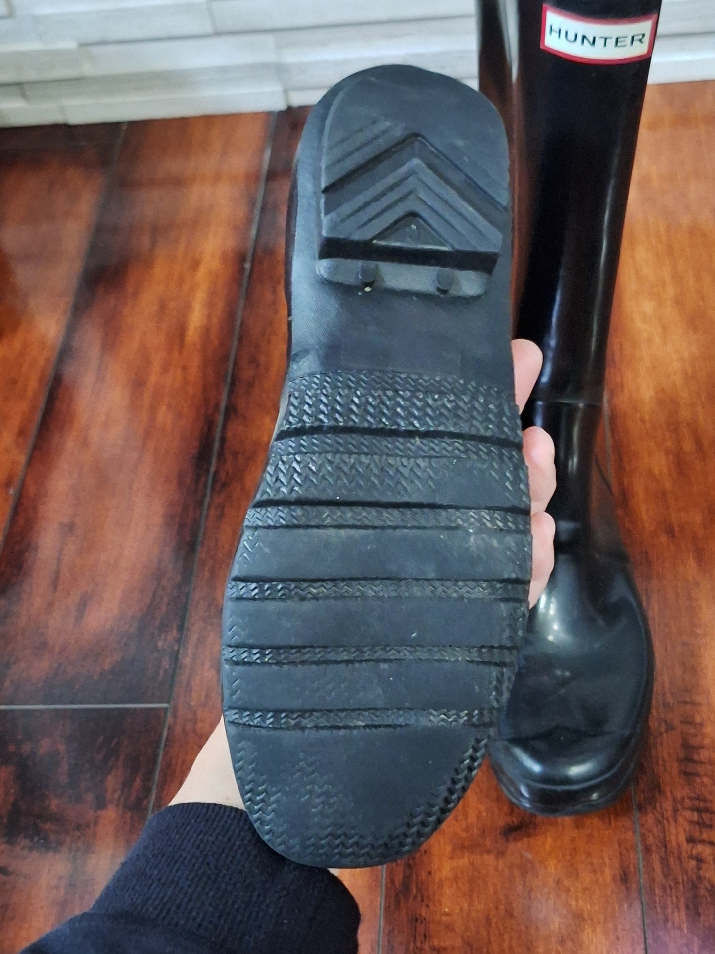 Hunter Women Original Tall Gloss Shoes US 9 M Black Rain Boots UK 7 EU 40/41