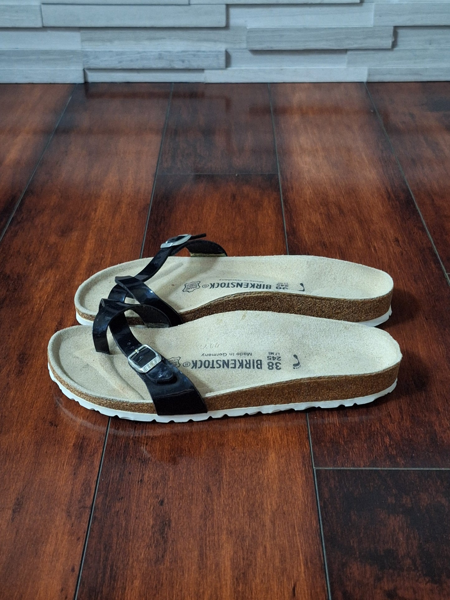 Birkenstock Almere sandals in black patent  leather EU 38 W 7